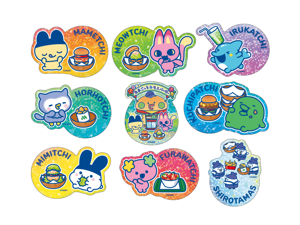 Tamagotchi holographic sticker set