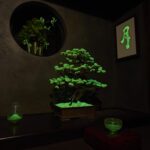 光る茶室の風景